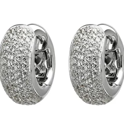 Pavé Creolen 17,1x7,5mm aus 925 Silber 146 Zirkonia weiss Ohrringe Ohrschmuck
