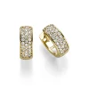 Pavé Ohrringe Creolen 10,5x3,5mm 585 Gold Gelbgold 54 Diamanten 0.27ct TW-SI