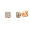 Pavé Ohrstecker aus 750 Gold Rotgold 58 Brillanten 0,19ct TW-SI 6,3x6,3mm