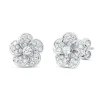 Pavé Ohrstecker aus 750 Weißgold 52 Brillanten 0,58ct TW-VSI 10,3x10,6mm