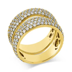 Pavé Ring aus 750 Gold Gelbgold 230 Brillanten 2,22ct TW-SI B:11mm