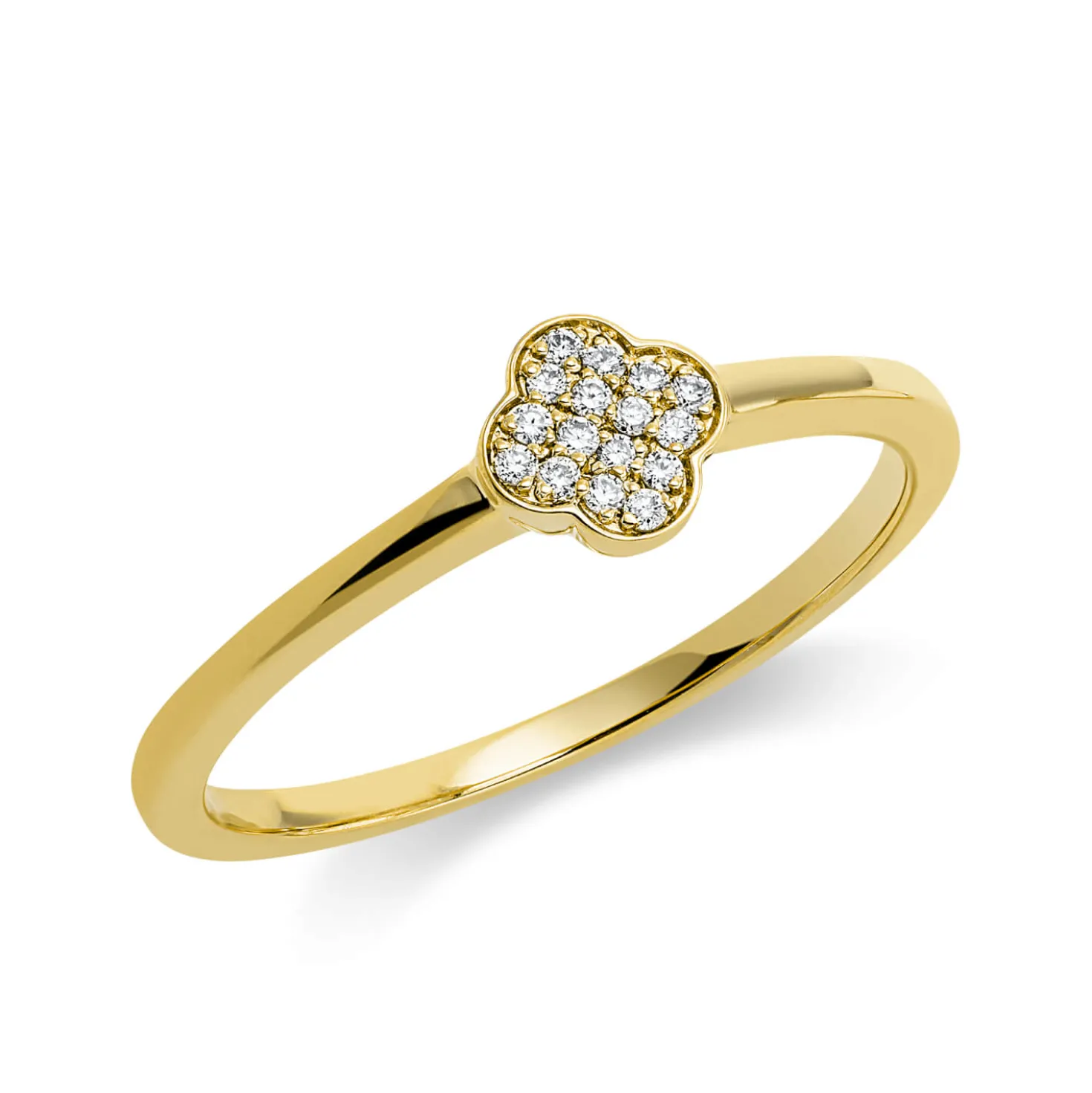 Pavé Ring aus 750 Gold Gelbgold 16 Brillanten 0,04ct TW-SI B:5,3mm