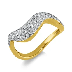 Pavé Ring aus 750 Gold gelb/weiß 59 Brillanten 0,34ct W-PI B:7,5mm