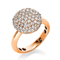 Pavé Ring aus 750 Gold Rotgold 85 Brillanten 1,38ct TW-VSI Ø14mm