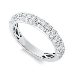 Pavé Ring aus 750 Gold Weißgold 49 Brillanten 1,19ct TW-SI B:3,6mm