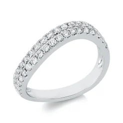 Pavé Ring aus 750 Gold Weißgold 38 Brillanten 0,52ct TW-SI B:3,3mm
