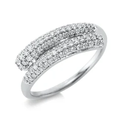 Pavé Ring aus 750 Gold Weißgold 94 Brillanten 0,5ct TW-SI B:6,5mm