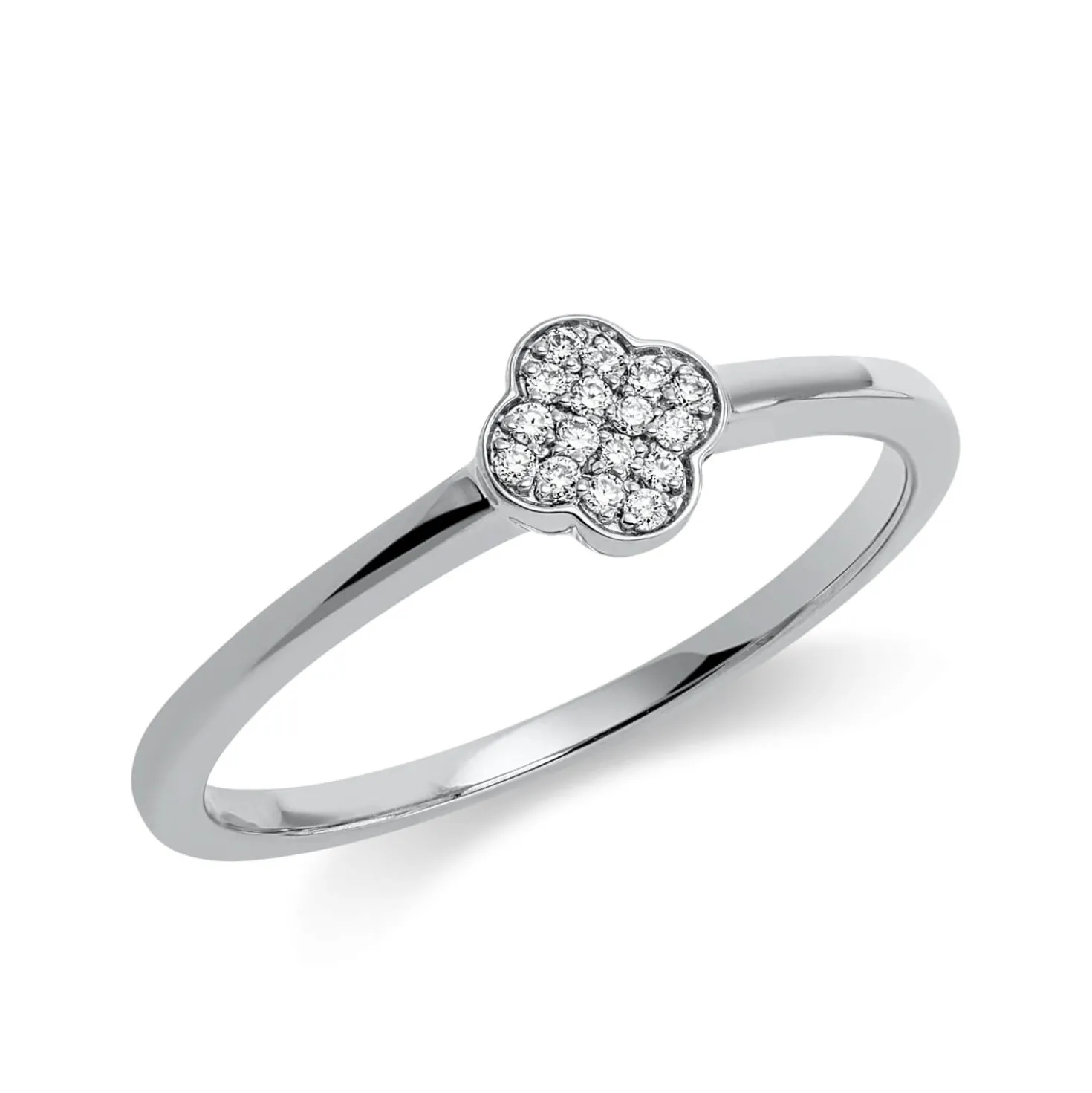 Pavé Ring aus 750 Gold Weißgold 16 Brillanten 0,04ct TW-SI B:5,3mm