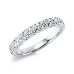 Pavé Ring aus 750 Gold Weißgold 40 Brillanten 0,5ct TW-SI B:3,2mm