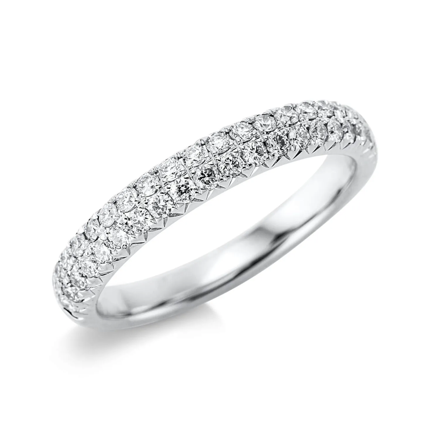 Pavé Ring aus 750 Gold Weißgold 40 Brillanten 0,5ct TW-SI B:3,2mm