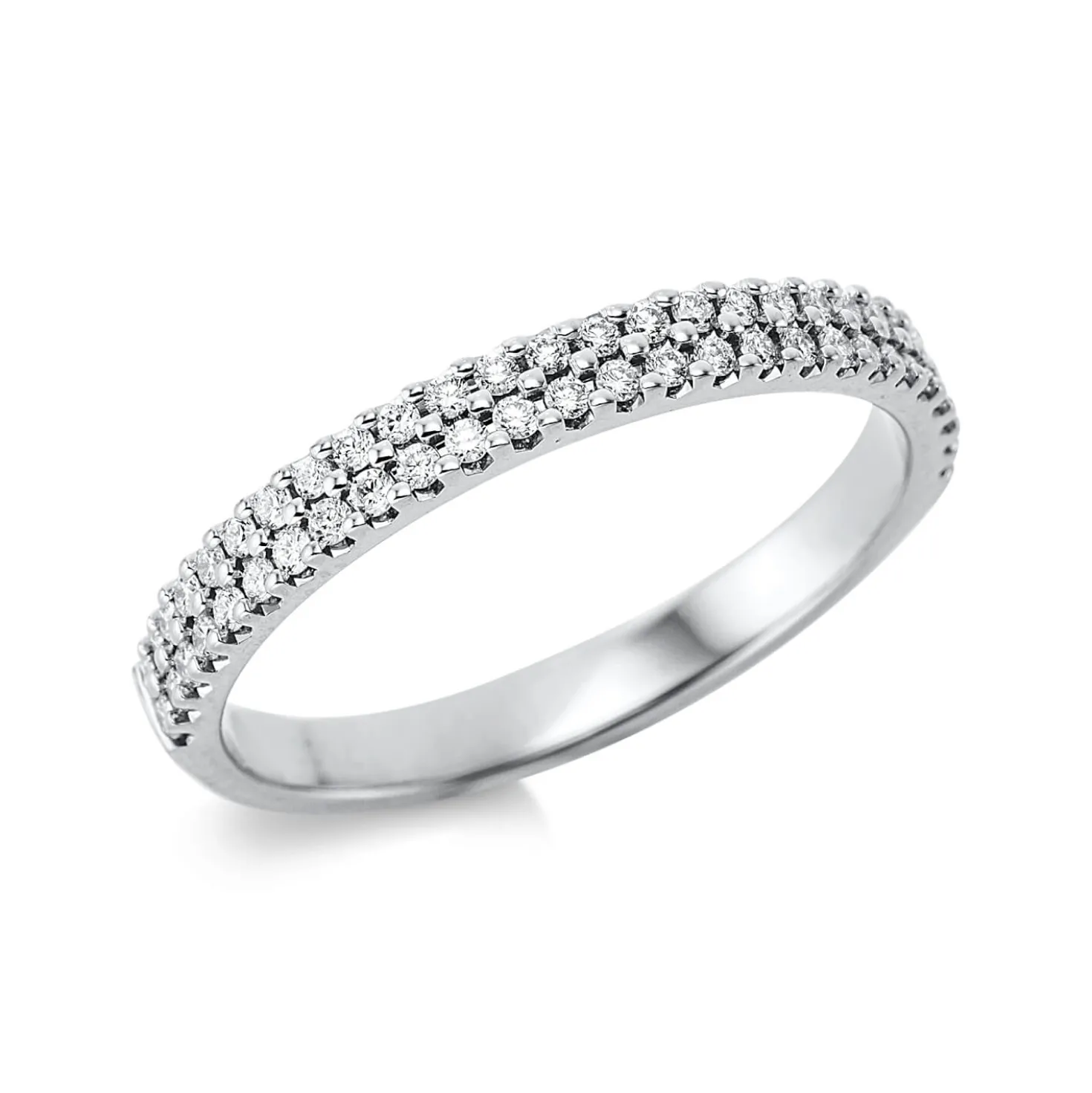 Pavé Ring aus 750 Gold Weißgold 52 Brillanten 0,25ct TW-SI B:2,5mm