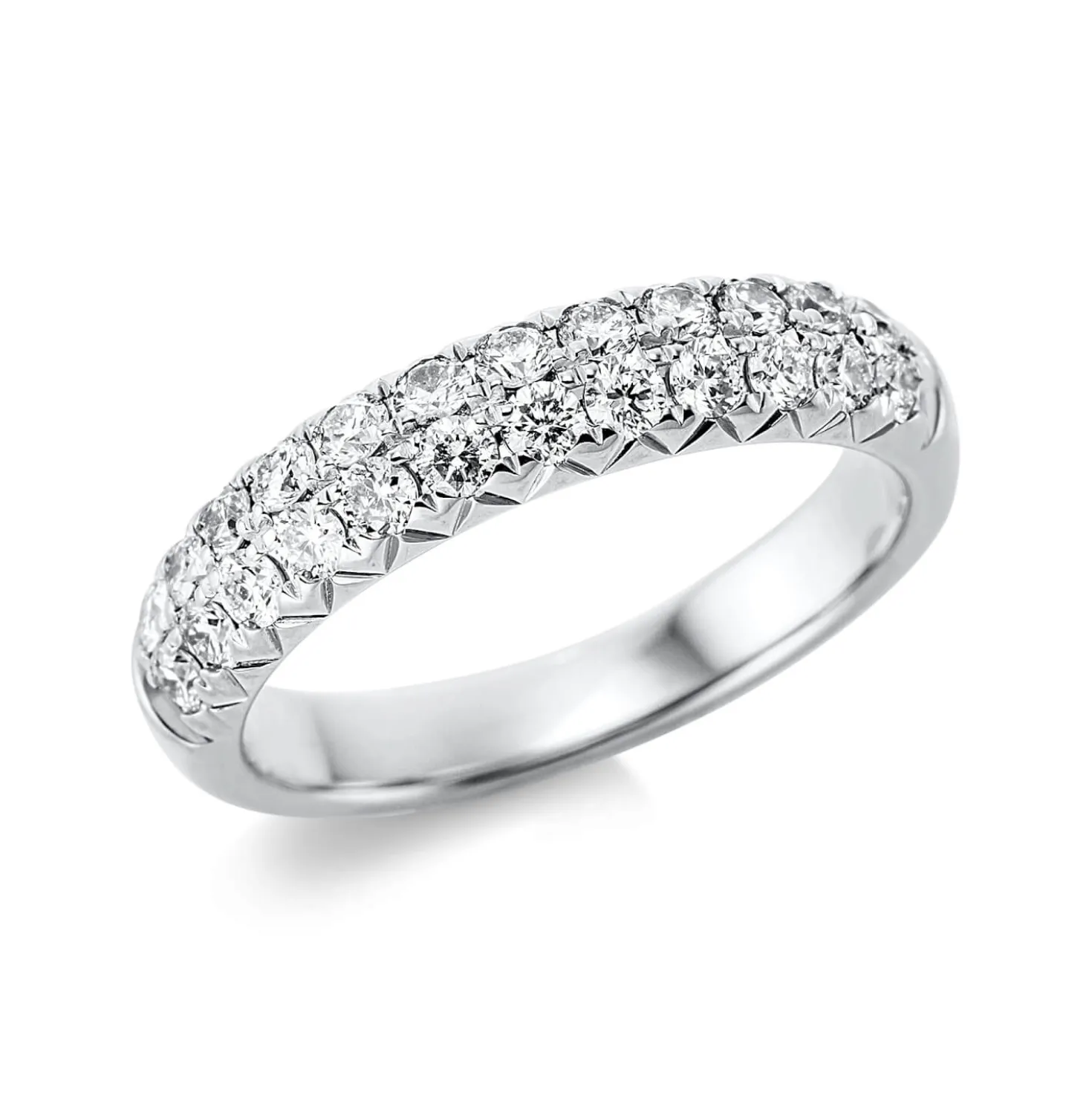 Pavé Ring aus 750 Gold Weißgold 24 Brillanten 0,75ct TW-SI B:4,3mm