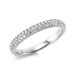 Pavé Ring aus 750 Gold Weißgold 50 Brillanten 0,3ct TW-SI H:2,6mm