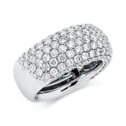 Pavé Ring aus 750 Gold Weißgold 119 Brillanten 2,97ct TW-SI S:9,7mm