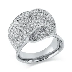 Pavé Ring aus 750 Gold Weißgold 279 Brillanten 2,41ct TW-VSI B:18,7mm