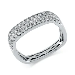 Pavé Ring aus 750 Gold Weißgold 50 Brillanten 0,46ct W-SI B:4,8mm