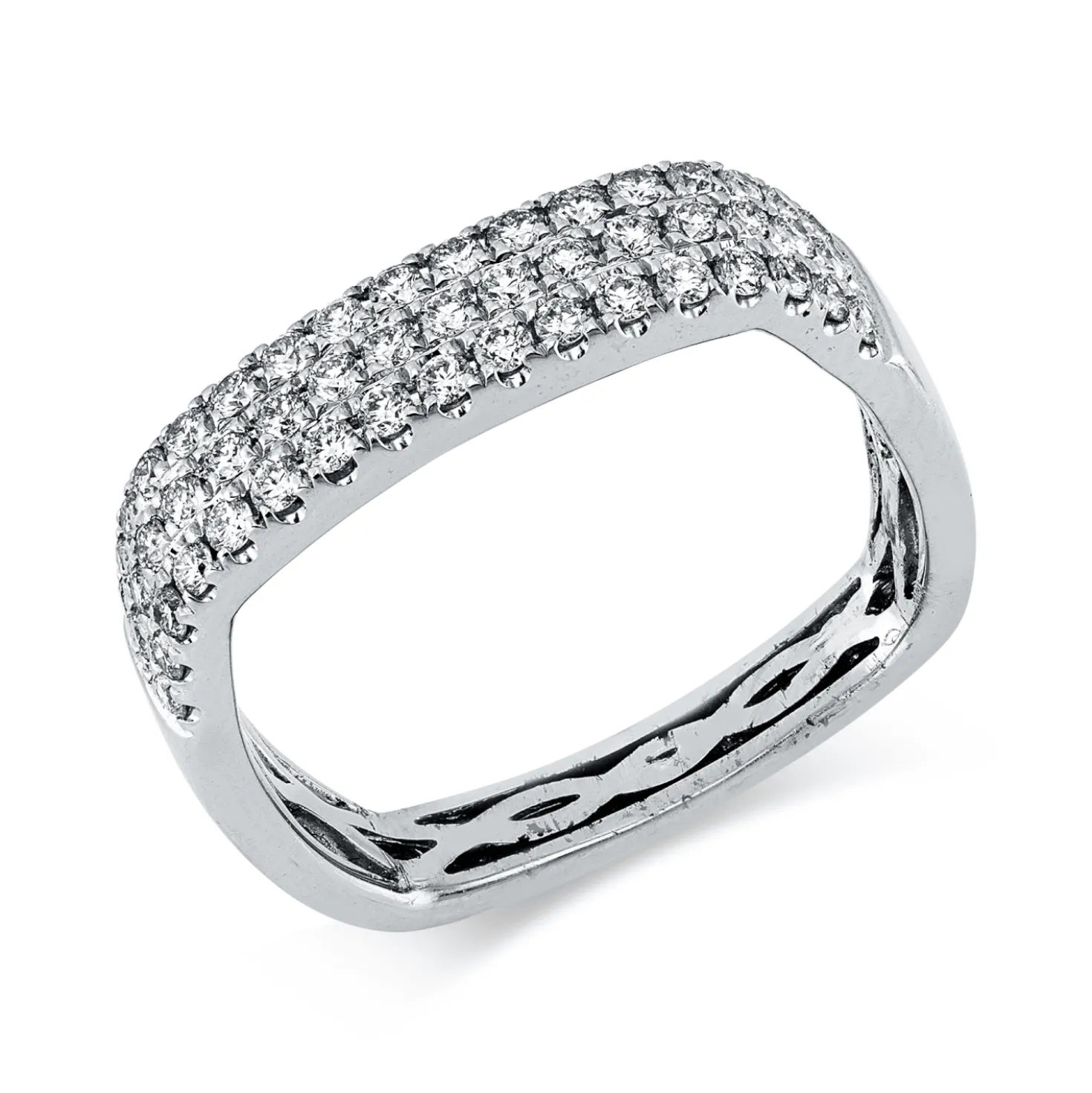 Pavé Ring aus 750 Gold Weißgold 50 Brillanten 0,46ct W-SI B:4,8mm
