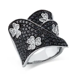 Pavé Ring aus 750 Gold Weißgold 214 Diamanten 4,35ct B:24,2mm