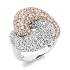 Pavé Ring aus 750 Gold weiß/rot 308 Brillanten 4,31ct TW-SI B:22,1mm