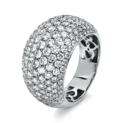 Pavé Ring breit aus 750 Weißgold 167 Brillanten 3,21ct TW-VSI B:13,5mm