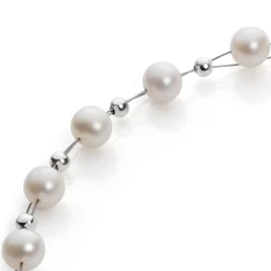 Perlenarmband, Armband aus echten Perlen, weiß creme-weiß, Damen