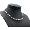 Perlenkette Kette Collier Halskette aus Muschelkernperlen Perlen creme-weiß Damen