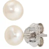 Perlenohrstecker Stecker Ohrstecker, Süßwasser Perlen 5mm, 925 Silber