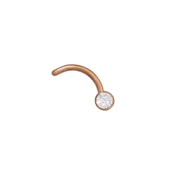 Piercing Nasenpiercing aus rotvergoldetem Edelstahl, weißer Kristall, Damen