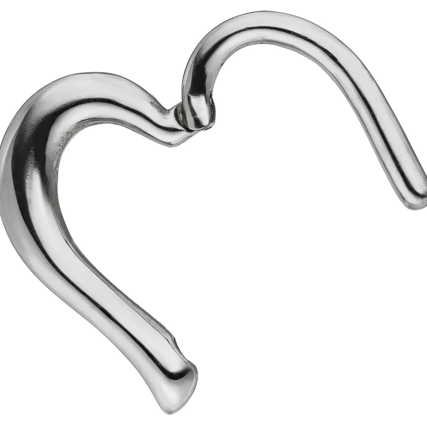 Piercing Segmentring Herz aus Edelstahl mit Klick-System Ringstärke 1,2mm