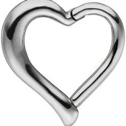 Piercing Segmentring Herz aus Edelstahl mit Klick-System Ringstärke 1,2mm