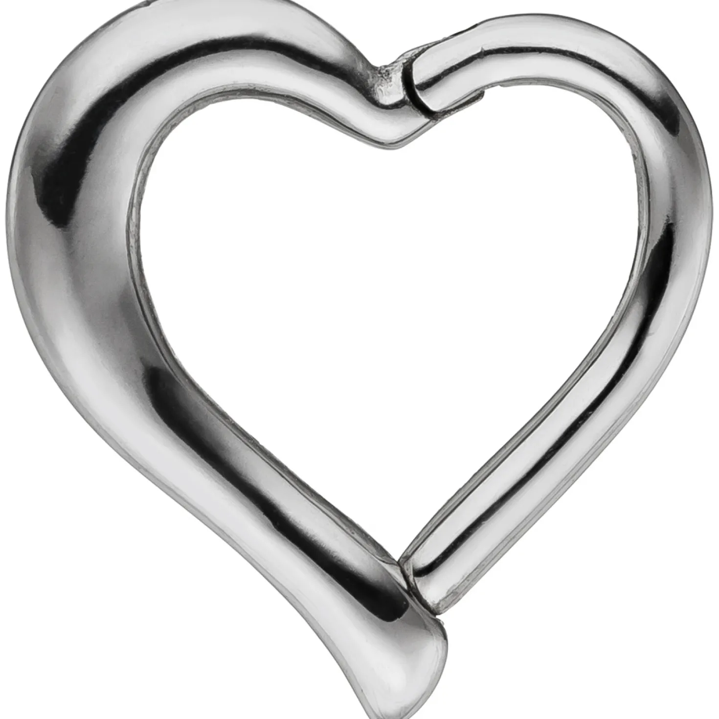 Piercing Segmentring Herz aus Edelstahl mit Klick-System Ringstärke 1,2mm