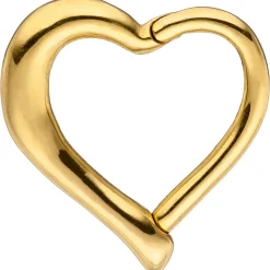 Piercing Segmentring, Herz, klappbar, Edelstahl mit Gelbgold-Farbe Körperschmuck
