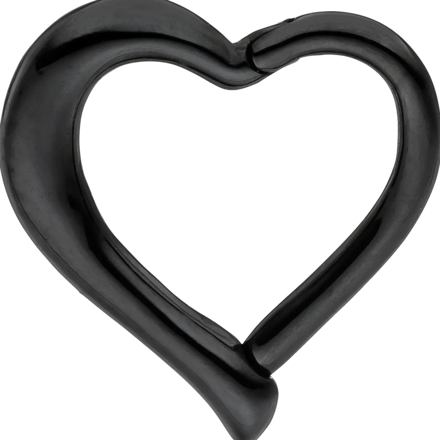 Piercing Segmentring, Herz, klappbar, Edelstahl schwarz lackiert Körperschmuck