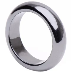 Ring aus echtem Hämatit grau glatt rund Hämatitring Unisex