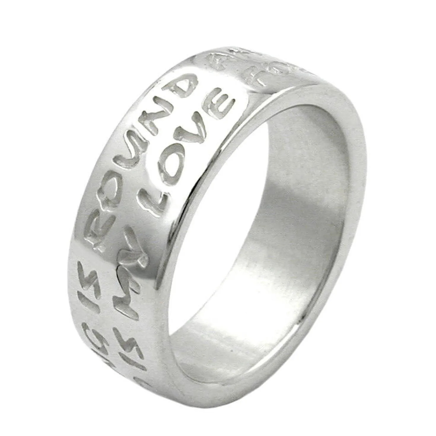 Ring aus echtem 925 Silber mit Gravur LOVE HAS NO END Silberring