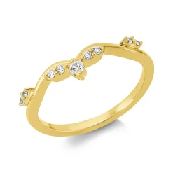 Ring aus 750 Gelbgold 8 Brillanten 0,09ct TW-SI 1 Brillant 0,04ct TW-SI B:4,5mm
