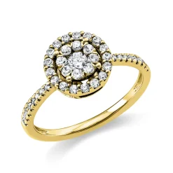 Ring aus 750 Gelbgold 41 Brillanten 0,4ct TW-SI 1 Brillant 0,1ct TW-SI Ø9mm