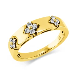 Ring aus 585 Gelbgold 4 Brillanten 0,1ct TW-SI 8 Brillanten 0,12ct TW-SI B:5mm
