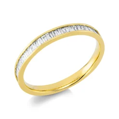 Ring aus 750 Gelbgold 32 Diamanten Baguette-Schliff 0,28ct TW-SI B:2,7mm