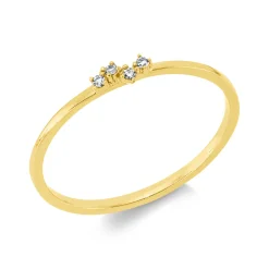 Ring aus 750 Gelbgold 2 Diamanten 0,02ct TW-SI 2 Diamanten 0,01ct TW-SI B:2,5mm