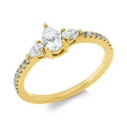 Ring aus 750 Gelbgold 19 Diamanten Fanatsy-Schliff 0,57ct I-VSI/SI B:6,2mm