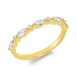 Ring aus 750 Gelbgold 9 Diamanten Fanatsy-Schliff 0,36ct TW-SI B:2,2mm