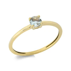 Ring aus 750 Gold Gelbgold Amethyst 0,23ct grün B:4mm 4er-Krappe