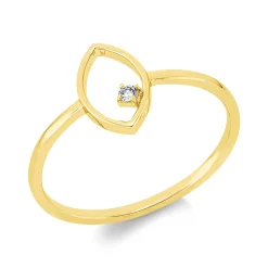 Ring aus 750 Gold Gelbgold Brillant 0,02ct TW-SI B:9,8mm 4er-Krappe