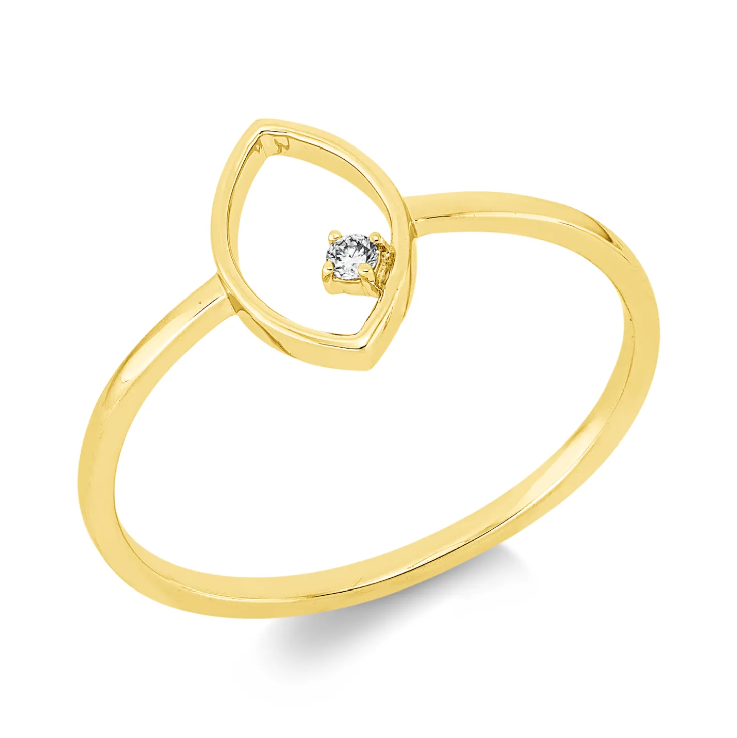 Ring aus 750 Gold Gelbgold Brillant 0,02ct TW-SI B:9,8mm 4er-Krappe