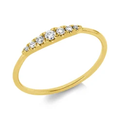 Ring aus 750 Gold Gelbgold 7 Brillanten 0,09ct I-SI B:2,5mm