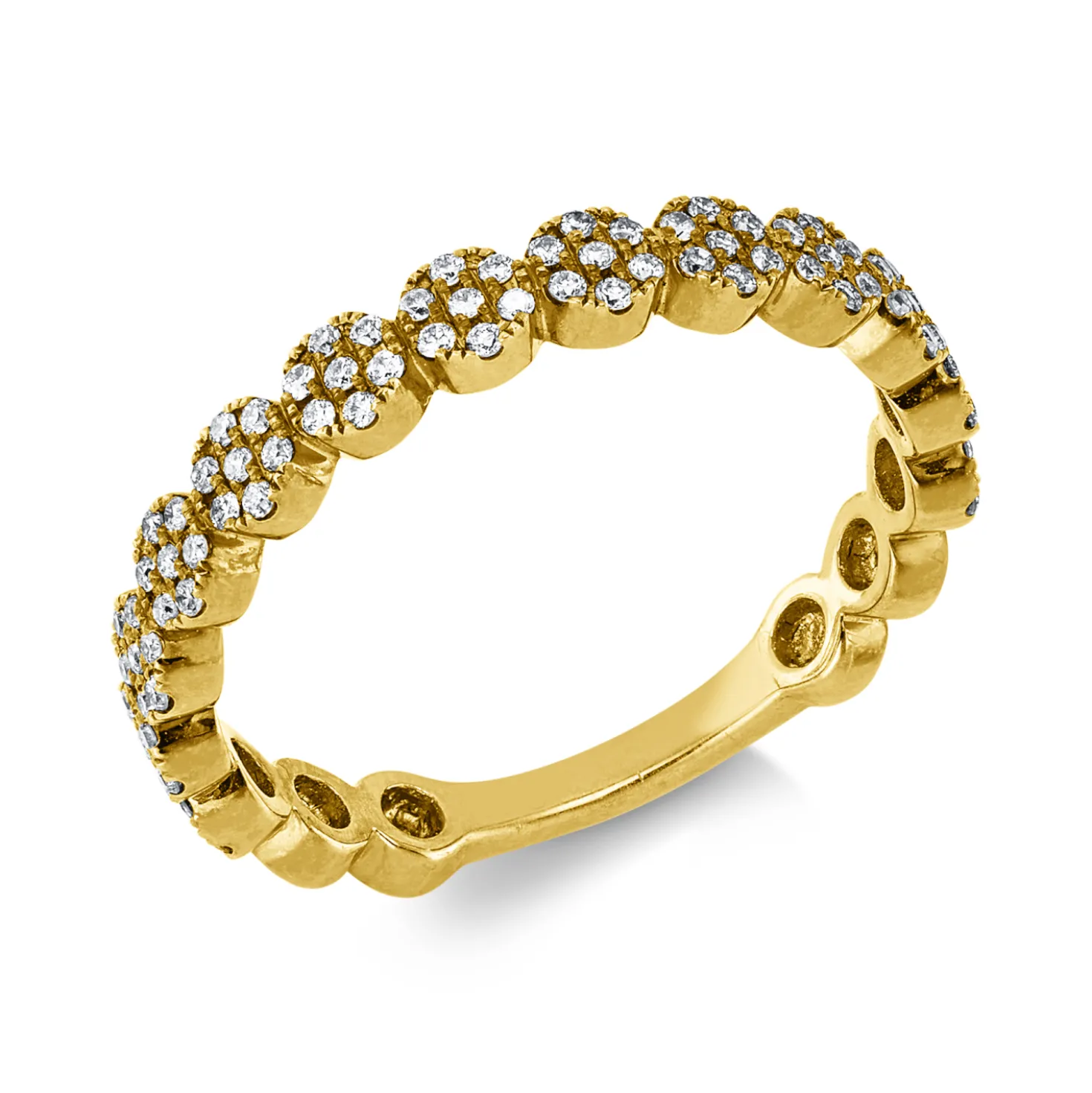 Ring aus 750 Gold Gelbgold 91 Brillanten 0,26ct I-SI B:3,1mm