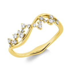 Ring aus 750 Gold Gelbgold 20 Brillanten 0,24ct I-SI/PI B:5,6mm