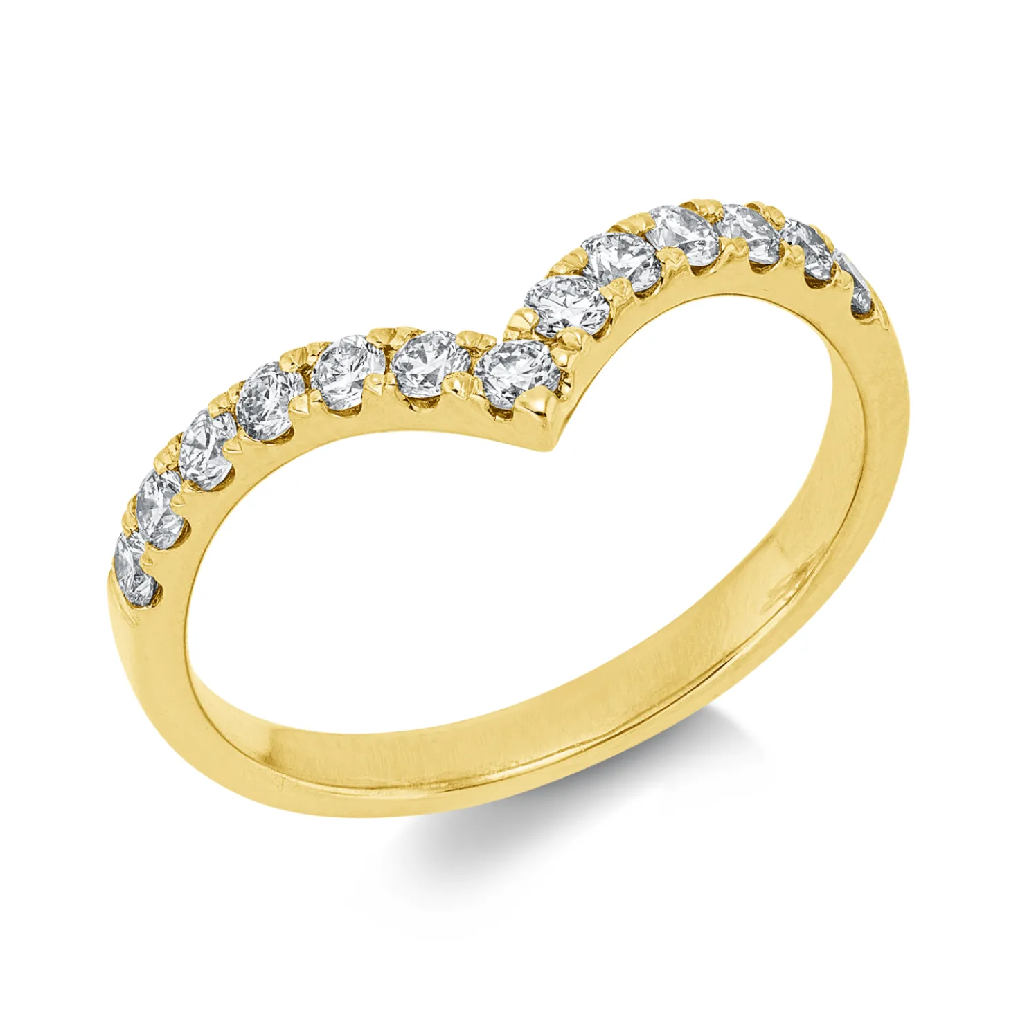 Ring aus 750 Gold Gelbgold 13 Brillanten 0,39ct TLB-SI B:6mm