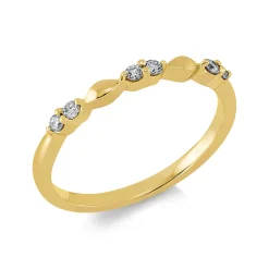 Ring aus 750 Gold Gelbgold 6 Brillanten 0,12ct TW-PI B:1,8mm